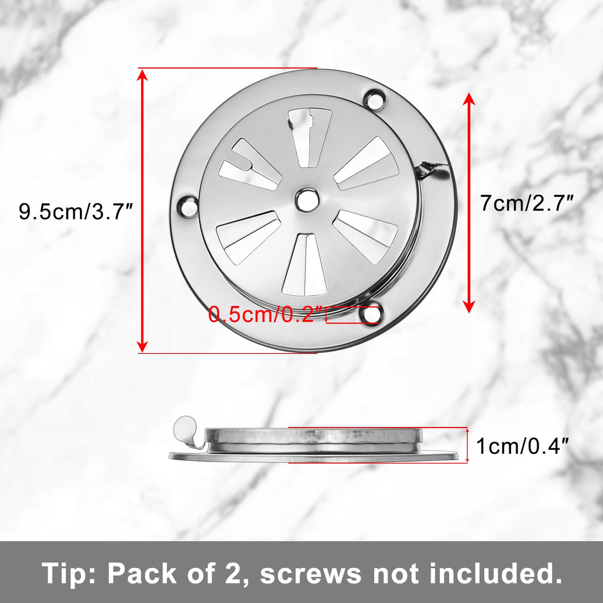 OGANAZI 3.7-inch vent dimensions for universal fit and quick replacement