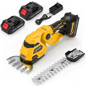 OGERY 21V cordless hedge trimmer with an 8.9-inch blade for precise shaping.