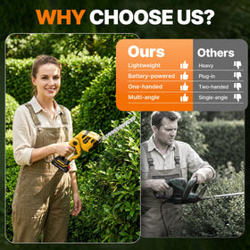 OGERY 8.9-inch hedge blade close-up shows shaping thick hedges and dense shrubs.
