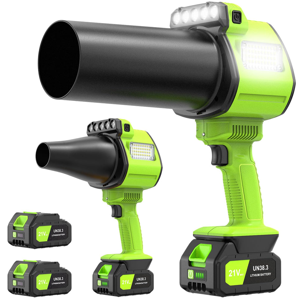 OGERY brushless leaf blower with front LED light for dawn cleanup