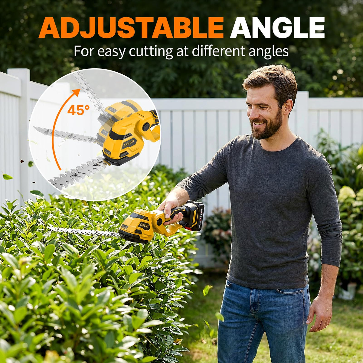 OGERY dual start safety switch helps prevent accidental activation during handling.
