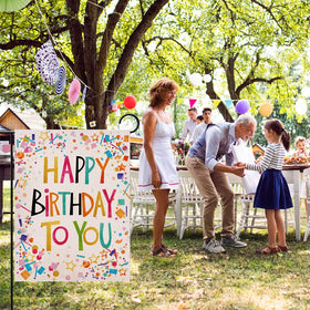 Ogiselestyle Burlap Yard Decor in farmhouse style adds rustic charm.