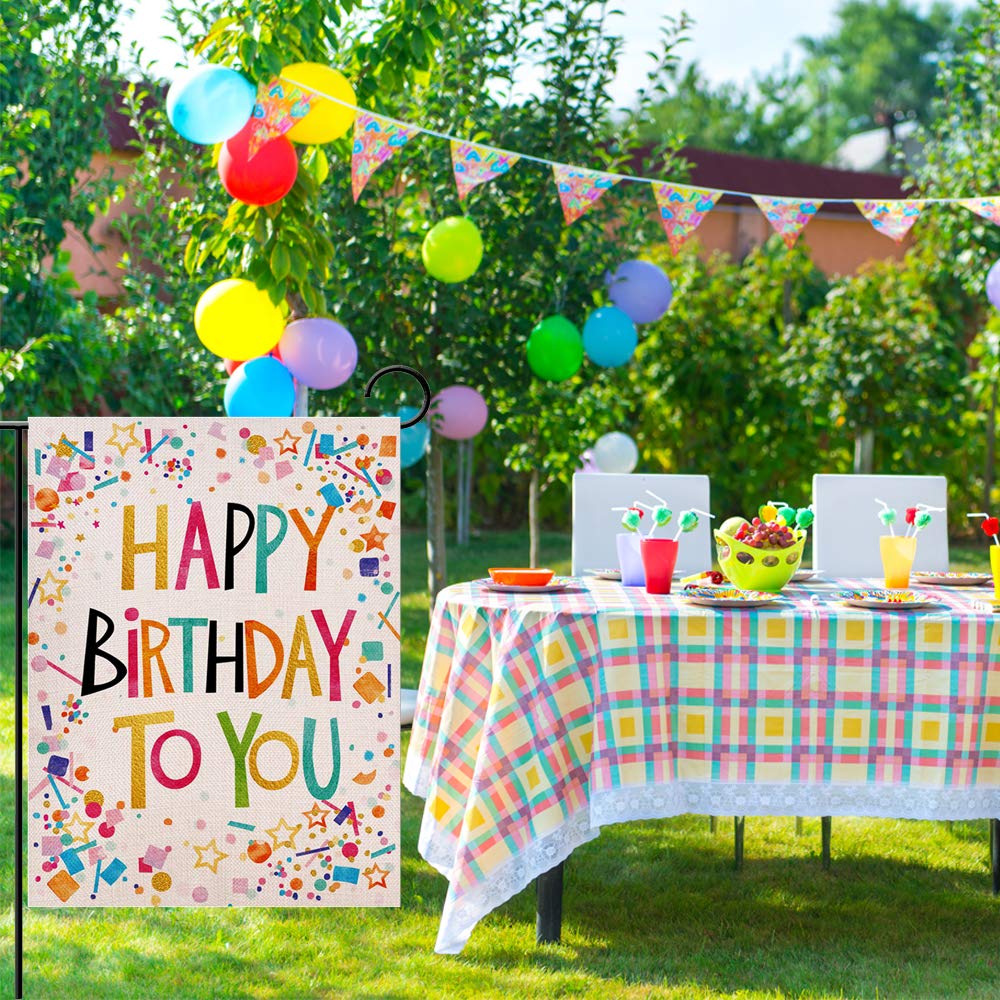 Ogiselestyle Happy Birthday Flag for outdoor use with festive flair.