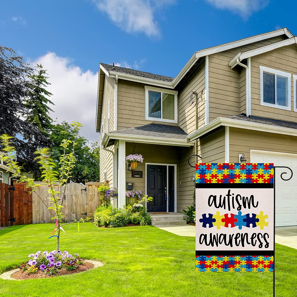 Ogiselestyle puzzle piece design flag front view for curb appeal