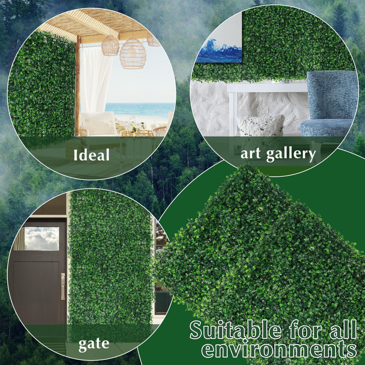 Ogrmar boxwood panel durable high-density polyethylene feels soft to touch.