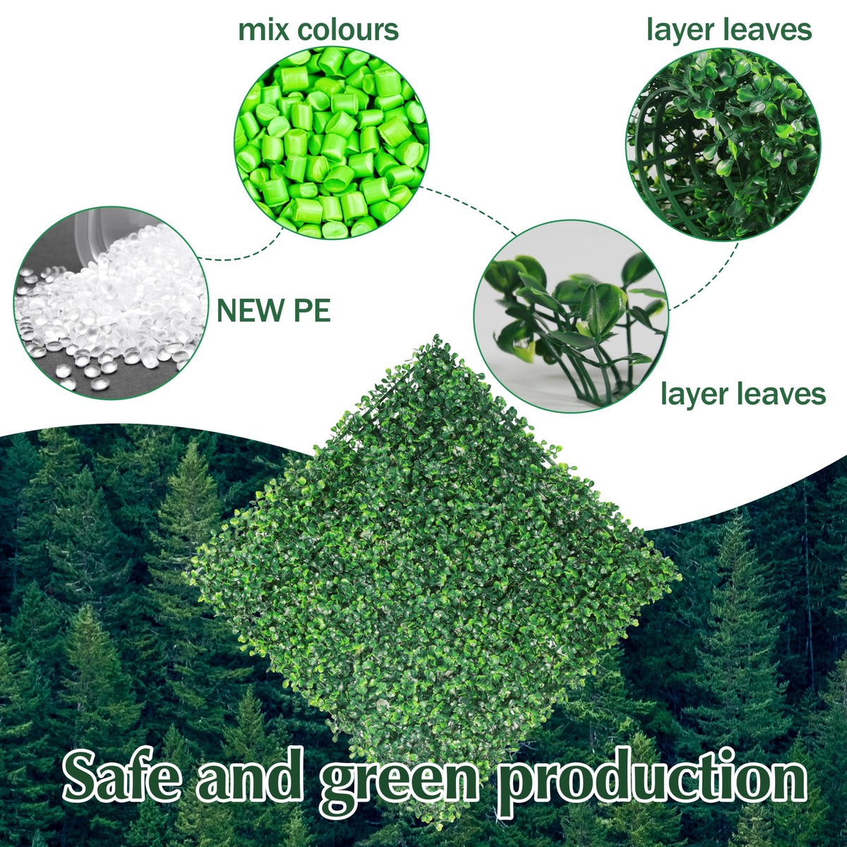 Ogrmar boxwood panel indoor outdoor use ideal for walls, patios, and backdrops.