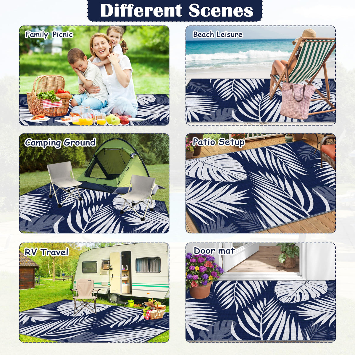 Ogrmar durable rug with wear-resistant edges for outdoor use