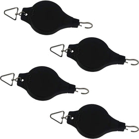 Ogrmar plant pulley mechanism close-up showing durable strap and carabiners for easy hanging.