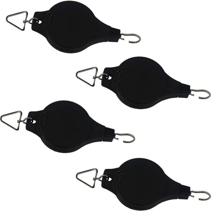 Ogrmar plant pulley mechanism close-up showing durable strap and carabiners for easy hanging.