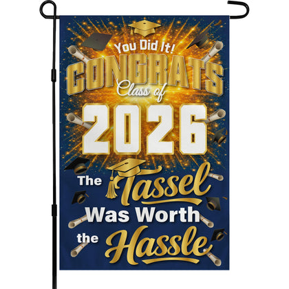 OHHOME Class of 2026 yard sign, front view, double-sided visibility for yard decor