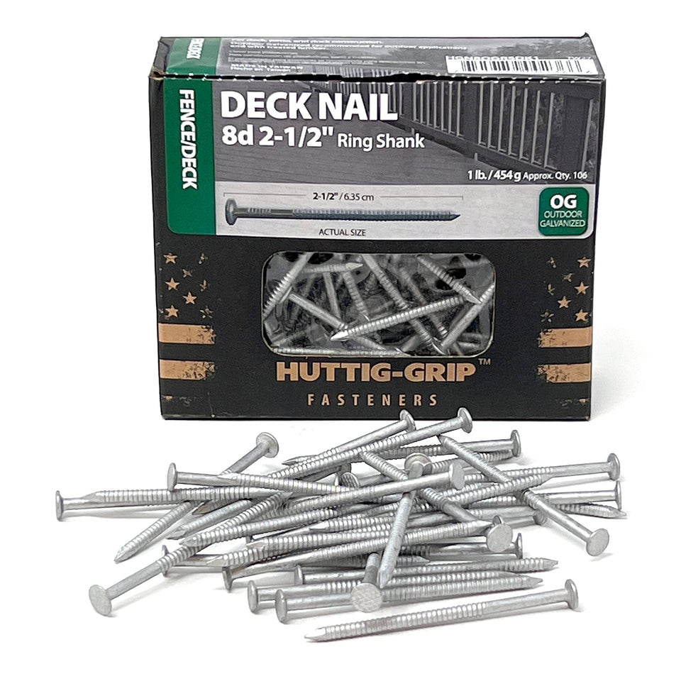 OHIY Huttig-Grip deck nail with diamond point for smooth driving in wood