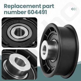 Ohoho flat idler pulley closeup bore—precise machining for easy replacement.