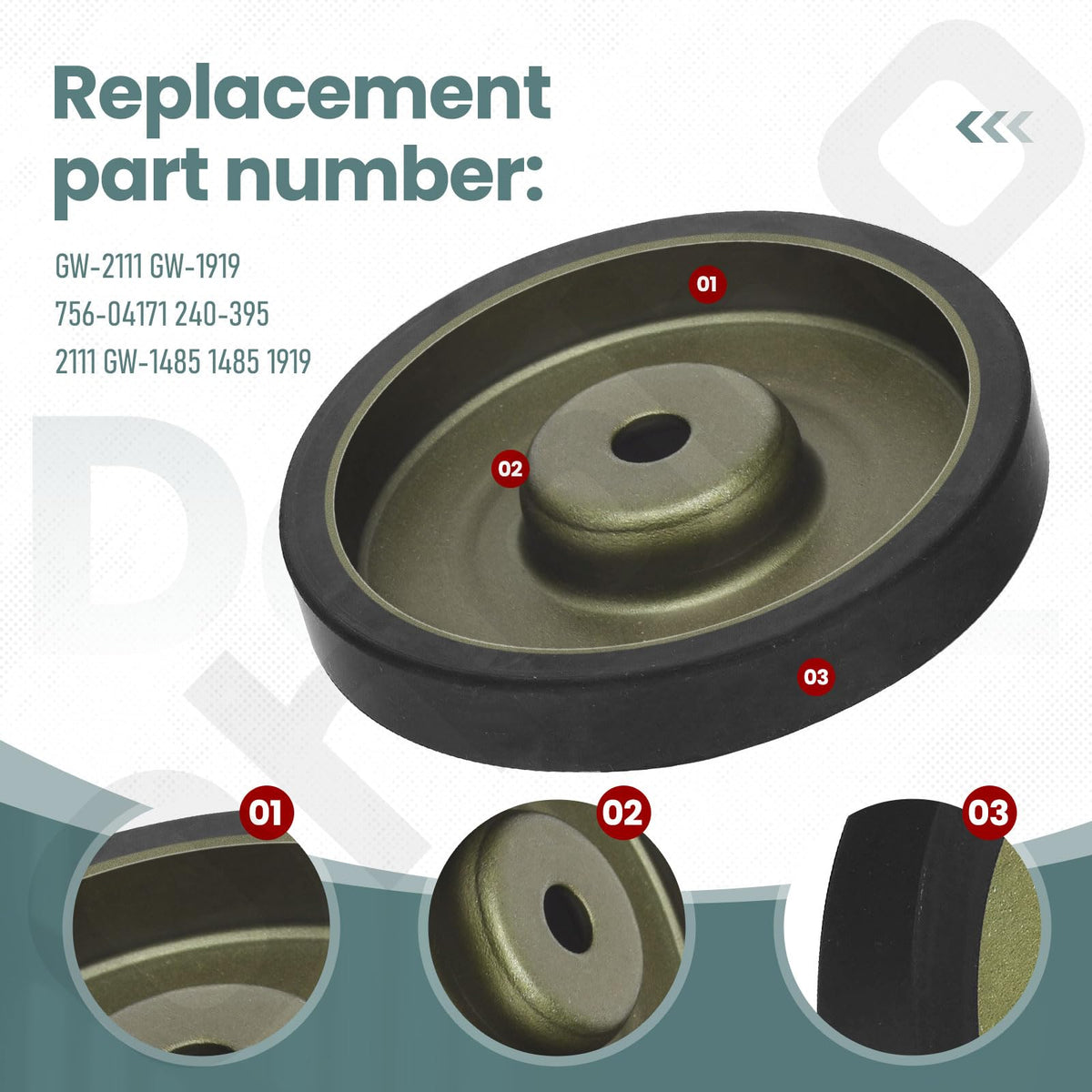 Ohoho GW-2111 exact-dimensions outer-diameter 3-3-4 inches for a precise match.