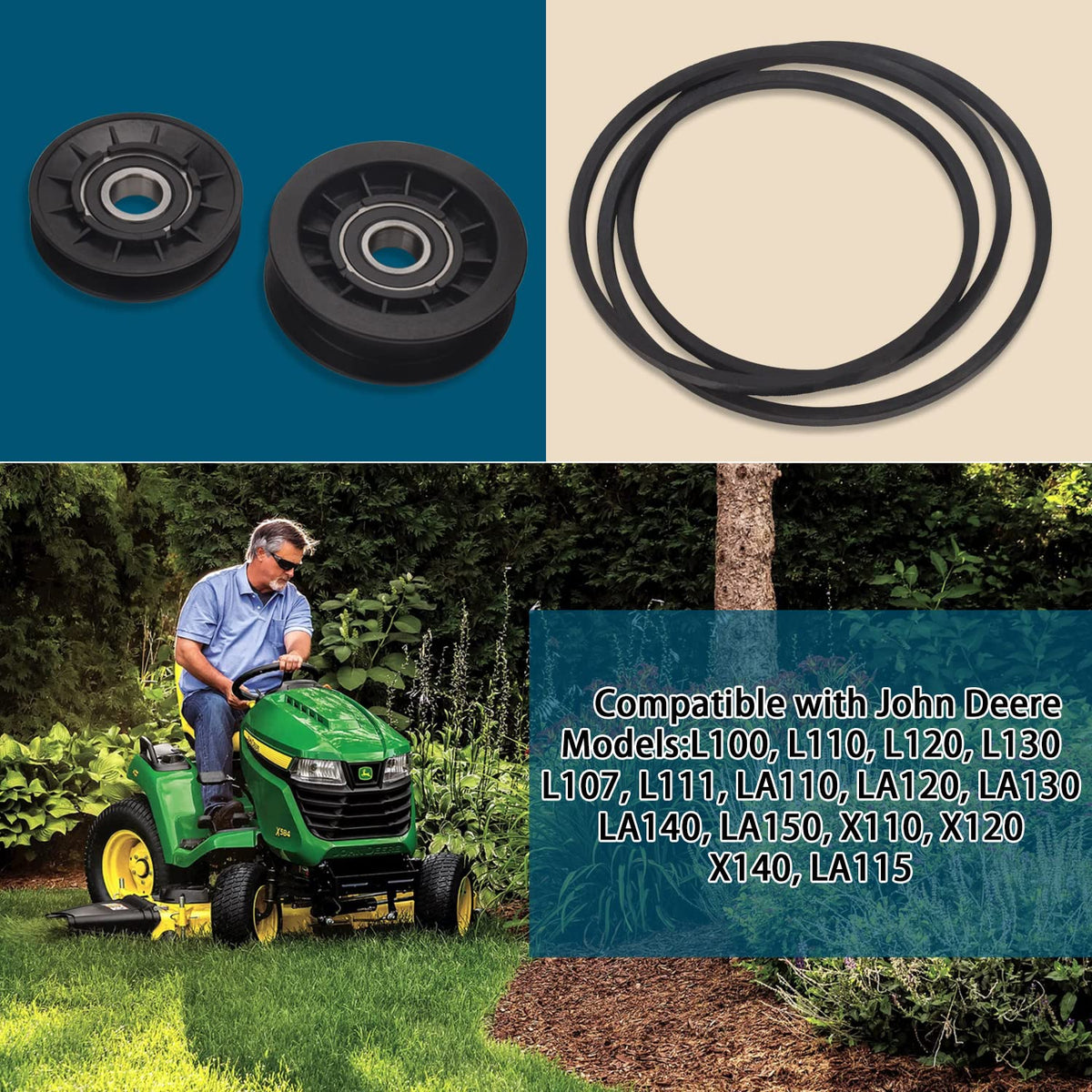 Ohoho GX20006 drive belt close-up for durable lawn tractor use.