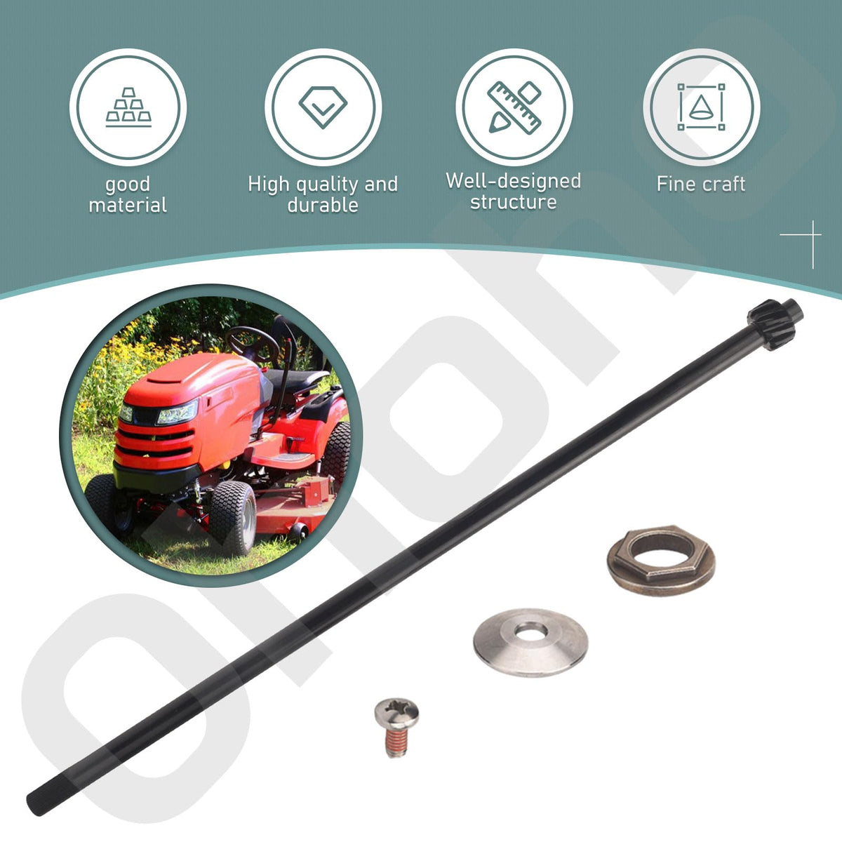 Ohoho steering shaft with label displays part numbers to verify compatibility.