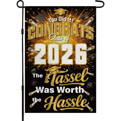 OHHOME graduation yard sign Class of 2026 front view with double-sided visibility.