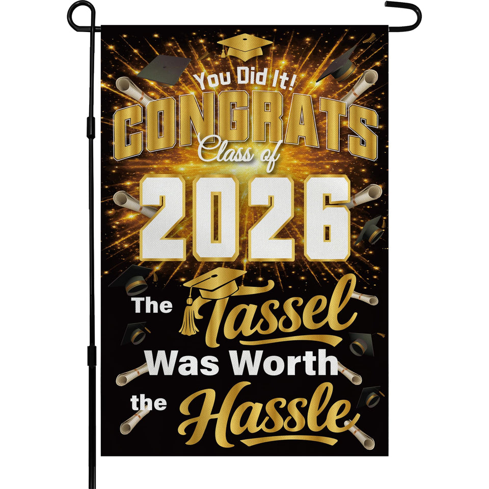 OHHOME graduation yard sign Class of 2026 front view with double-sided visibility.