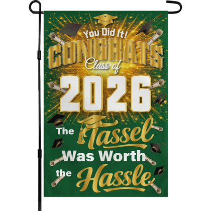 OHOME graduation yard sign Class of 2026 green front view for outdoor display.