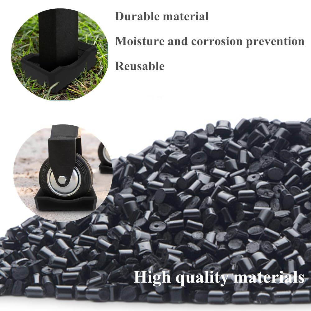 Ohraina four-pack black caster cups offer durable, reusable protection.