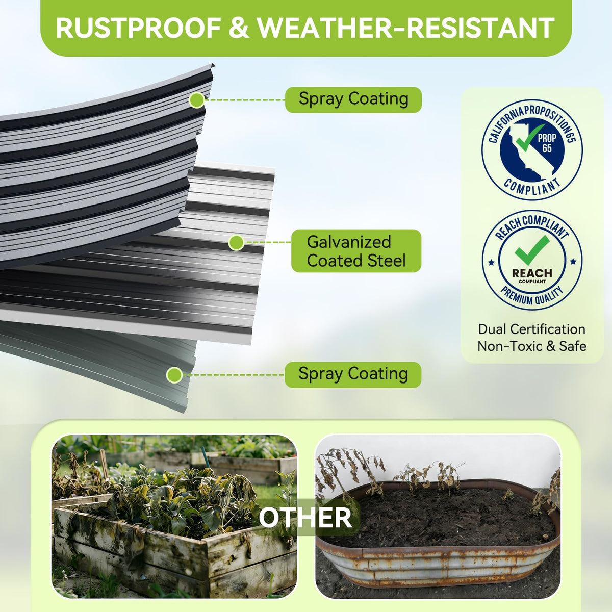 Ohuhu reinforced frame with thick braces for durability outdoors.