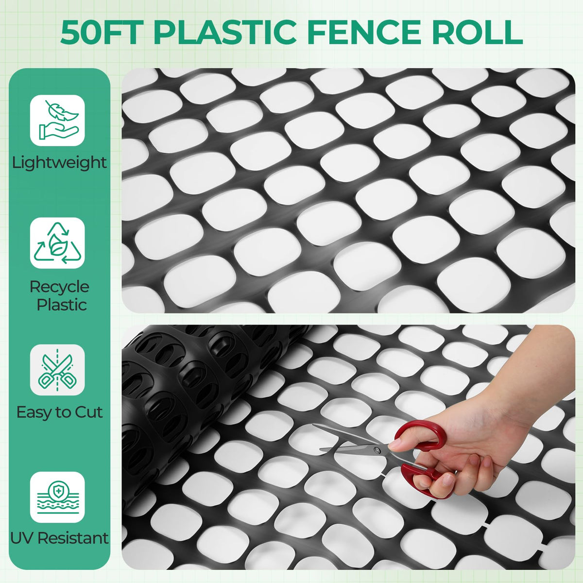 Ohuhu mesh detail shows 1.7x1.7 inch openings for airflow and sunlight