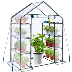 Ohuhu 4-tier walk-in greenhouse front view for easy plant access and protection