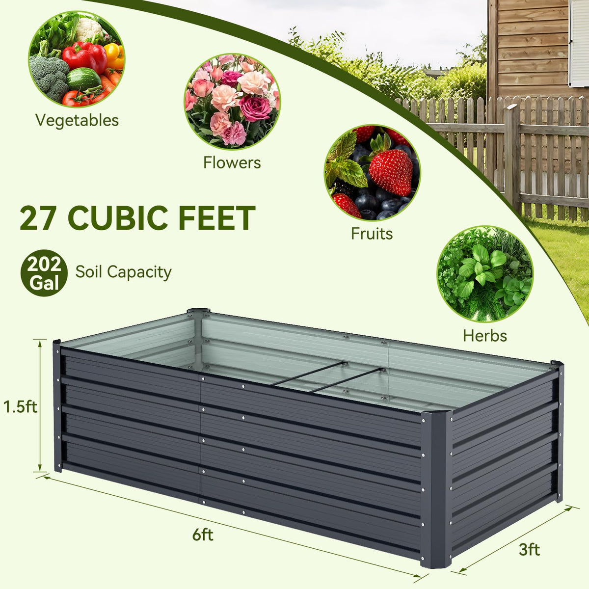 Ohuhu large 202-gallon soil capacity supports bigger harvests.