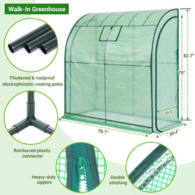 Ohuhu Lean-to Greenhouse mesh windows for ventilation and pest protection
