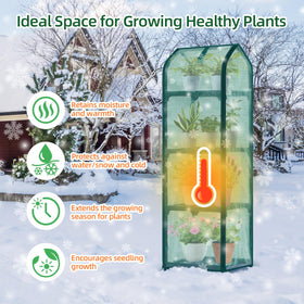 Ohuhu Mini Greenhouse roll-up door enables ventilation while keeping pests out