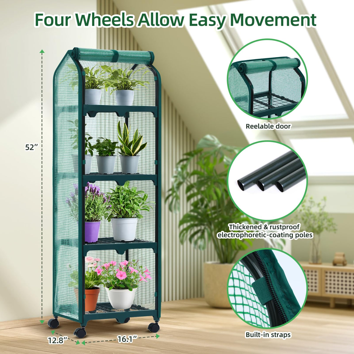 Ohuhu Mini Greenhouse protects seedlings by maintaining a stable microclimate