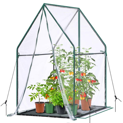 Ohuhu mini greenhouse with taller interior space for larger seedlings.