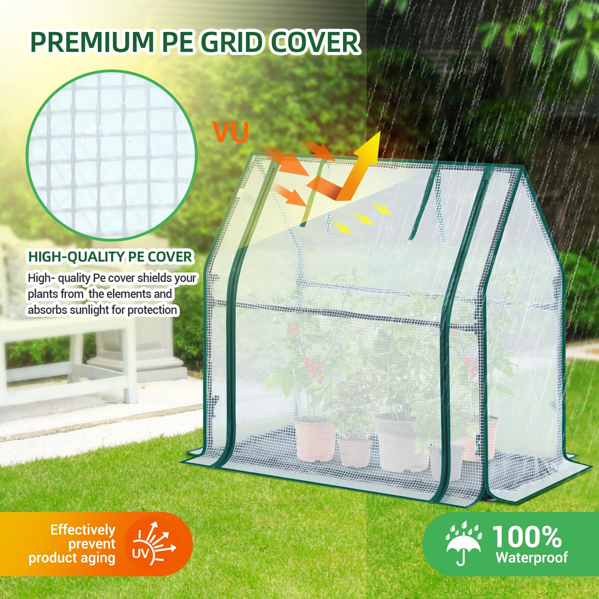 Ohuhu tabletop greenhouse waterproof mat keeps dirt and water contained for easy cleanup
