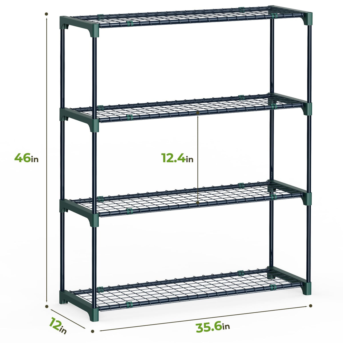 Ohuhu walk-in greenhouse-compatible storage unit in a greenhouse corner