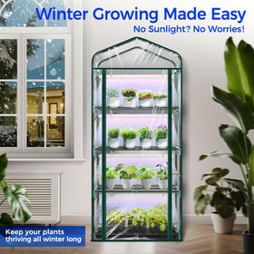 Ohuhu winter gardening compact greenhouse for year-round herbs and seedlings