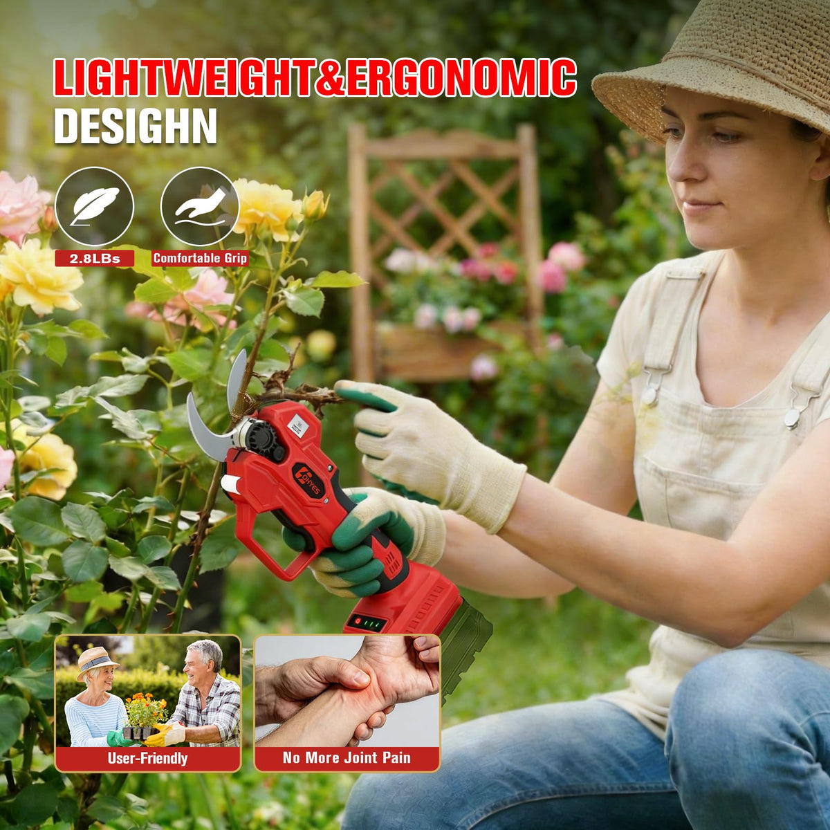 ohyes pruning shears safety trigger dual-start for safer operation