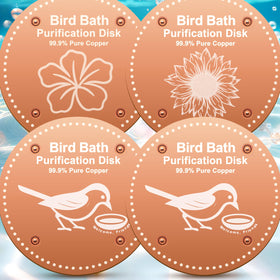 OICEME Bird Bath Purification Disc in a glass bath for clearer water.