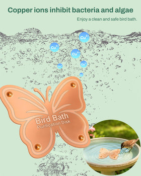 OICEME pure copper disc reduces buildup in fountains and bird baths.