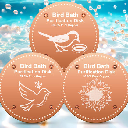 OICEME purification disk for outdoor birdbaths; keeps water clearer