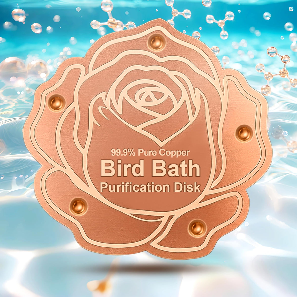 OICEME pure copper purification disk for bird baths reduces buildup and keeps water tidier.