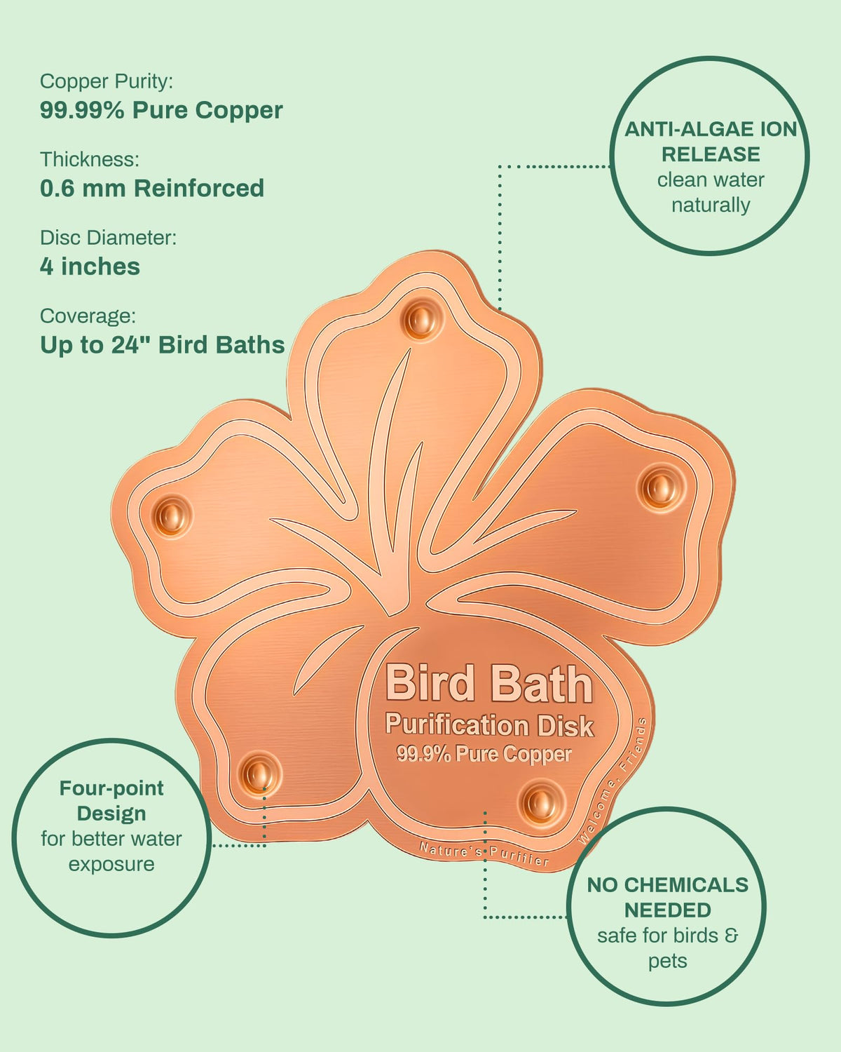 OICEME railing pedestal birdbath installation highlights versatile mounting options.