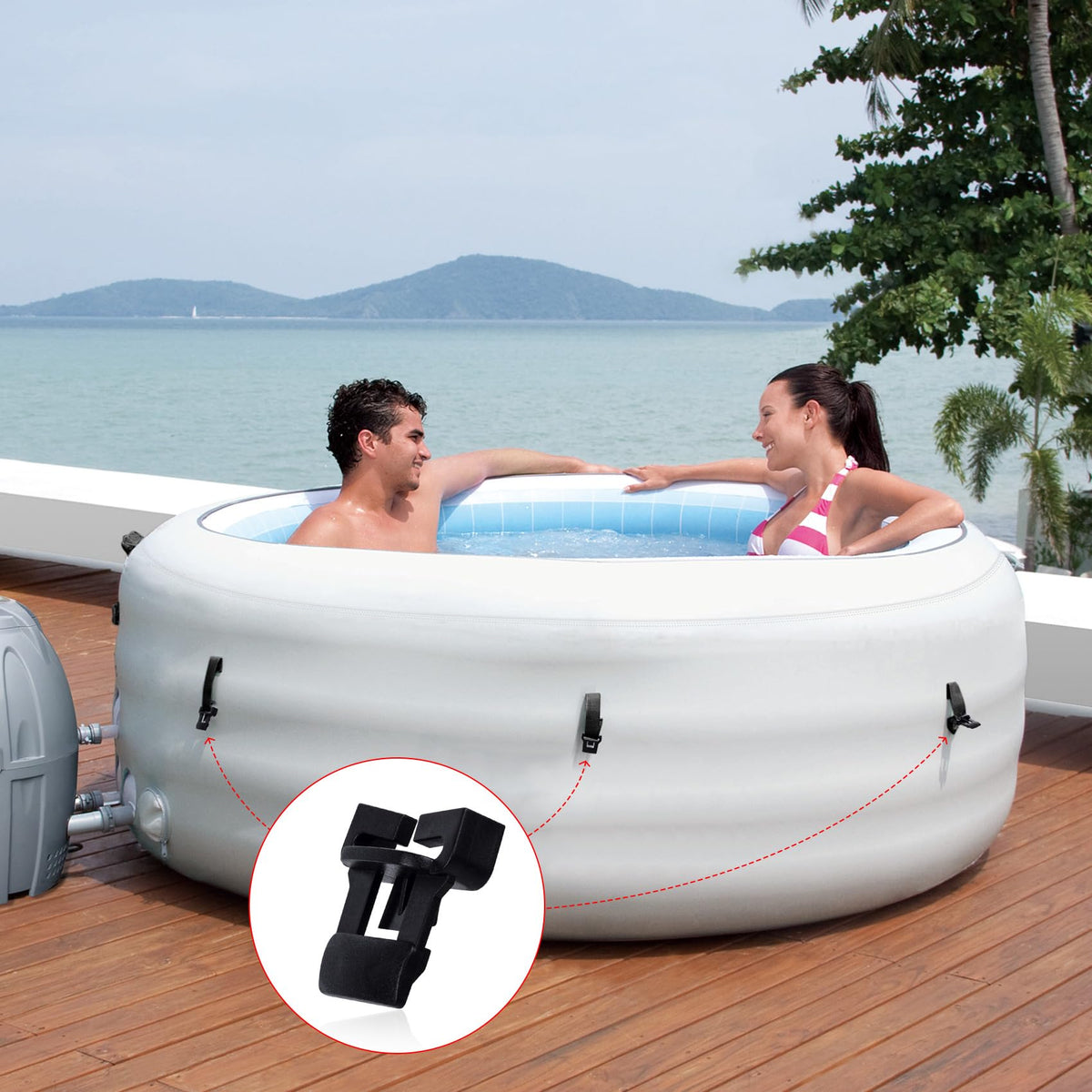 OIIKI spa cover strap compatibility fits 1 to 1.3 inch straps