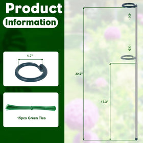 Oiissuz support ring with stake keeps stems upright.