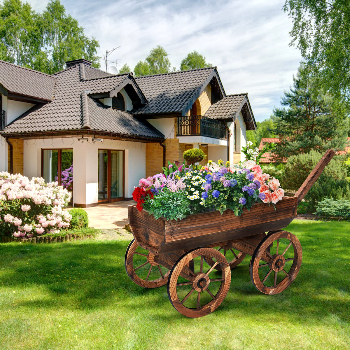 OIPRTGFJ charcoal finish planter suited for balcony garden setups