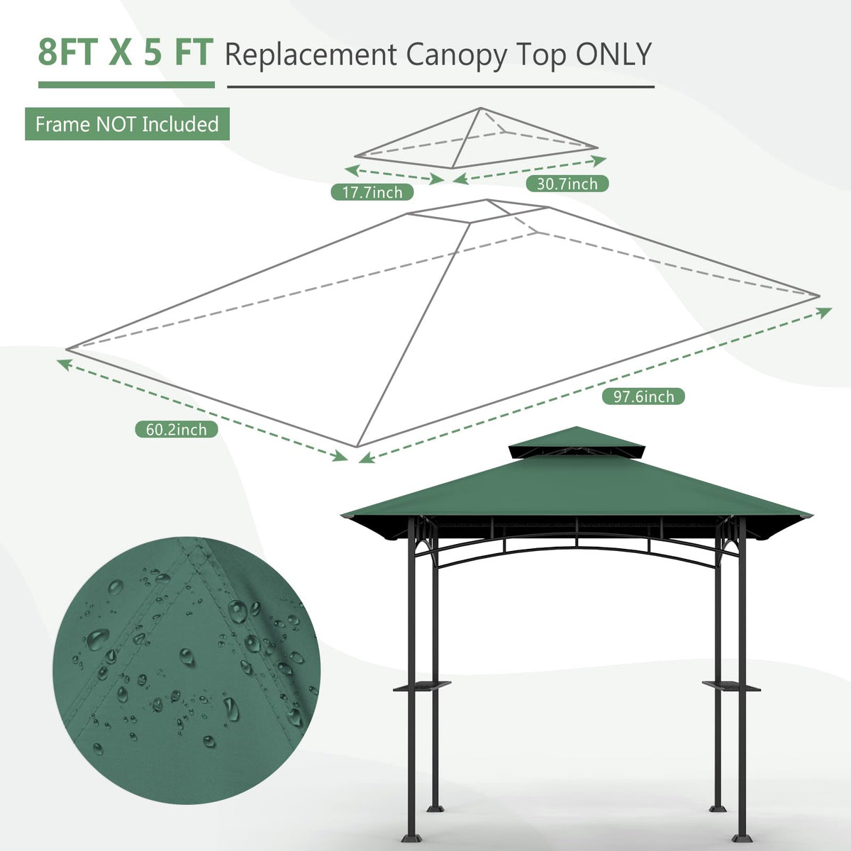 OIPUNSHLE double-tier canopy design improves ventilation and cooler shade