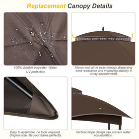 OIPUNSHLE canopy drainage holes, quick rain runoff