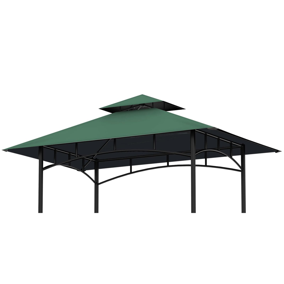 OIPUNSHLE green 5x8 canopy top protecting gazebo from sun and rain