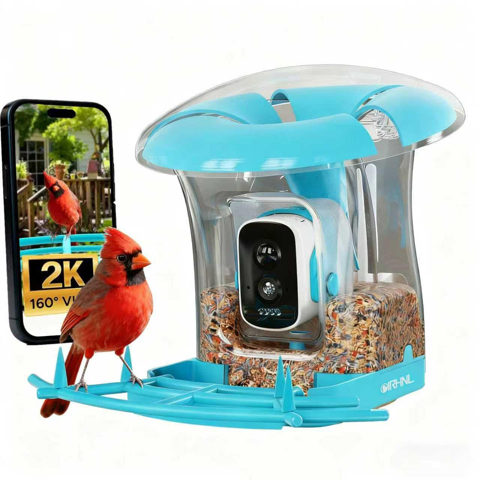 OIRHNL smart bird feeder with camera captures backyard birds clearly.
