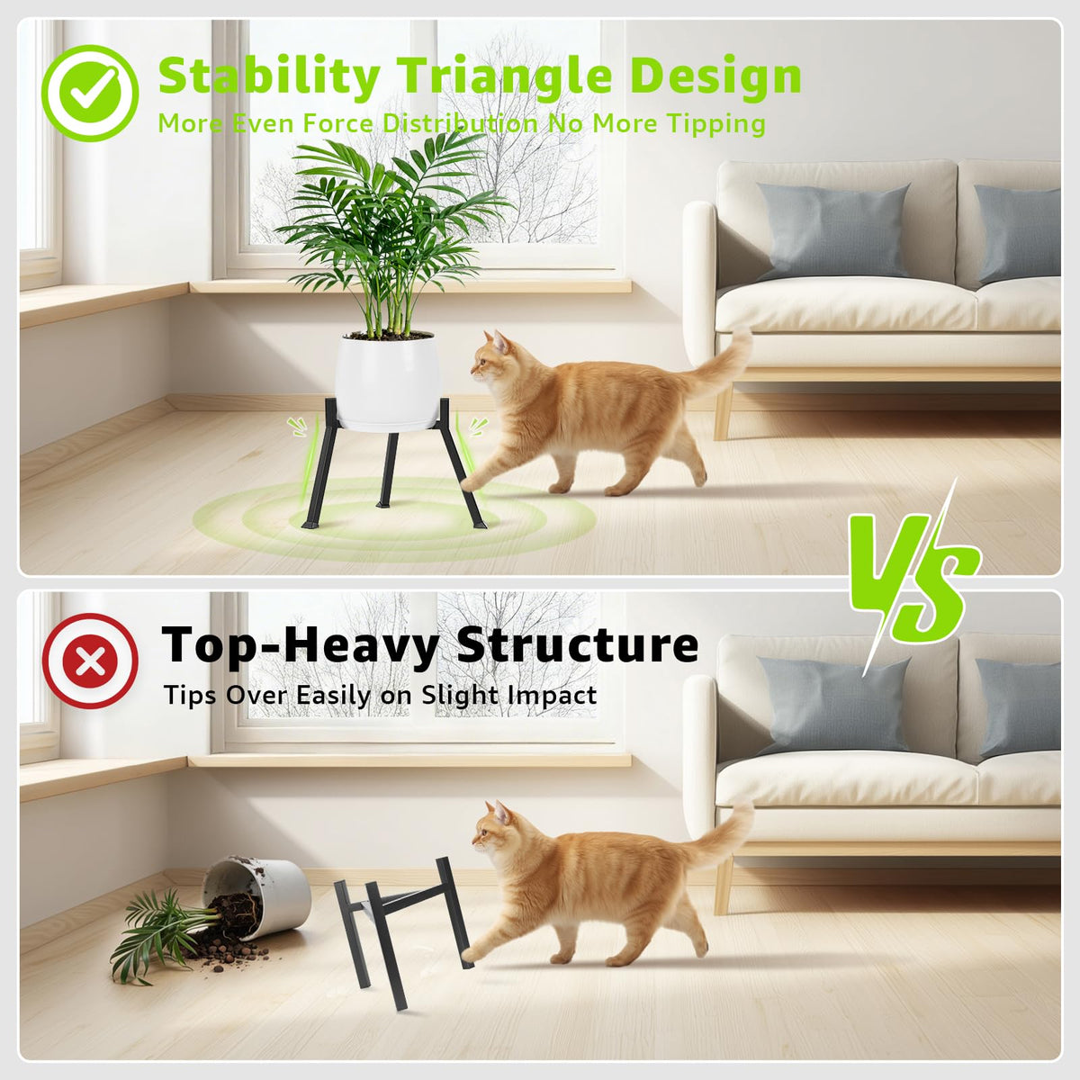 Oiyeefo adjustable width stand fits 5.9 to 8.7 inch pots securely.