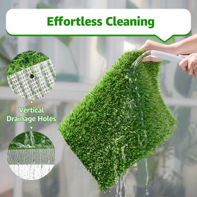 Oiyeefo artificial turf with drainage holes allows quick drying after washing
