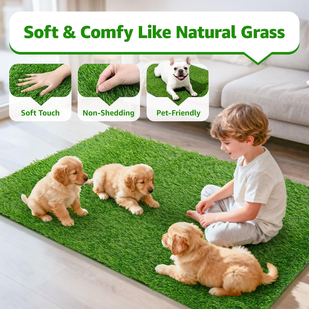 Oiyeefo artificial turf is easy to clean with soap and water